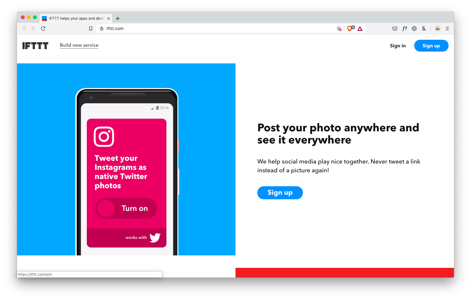 IFTTT UI teaches by example