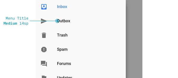 sidebar in a Material Design mobile app