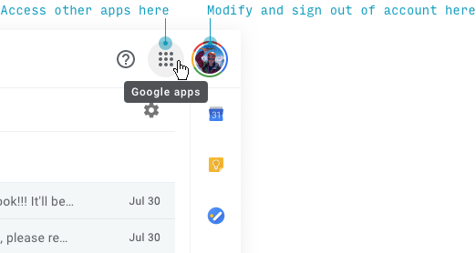 law of locality in gmail account UI