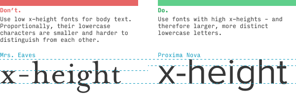 x-height definition for a font