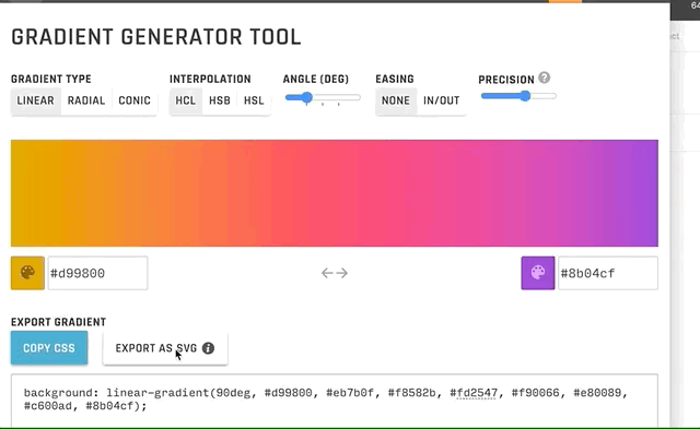 Gradient Generator Tool: Đối với những ai đam mê thiết kế website, Gradient Generator Tool là một công cụ không thể thiếu. Với các tính năng linh hoạt và dễ sử dụng để tạo ra những gradient màu sắc sống động, đây sẽ là sự lựa chọn tuyệt vời cho không chỉ những người mới bắt đầu mà cả những người có kinh nghiệm.